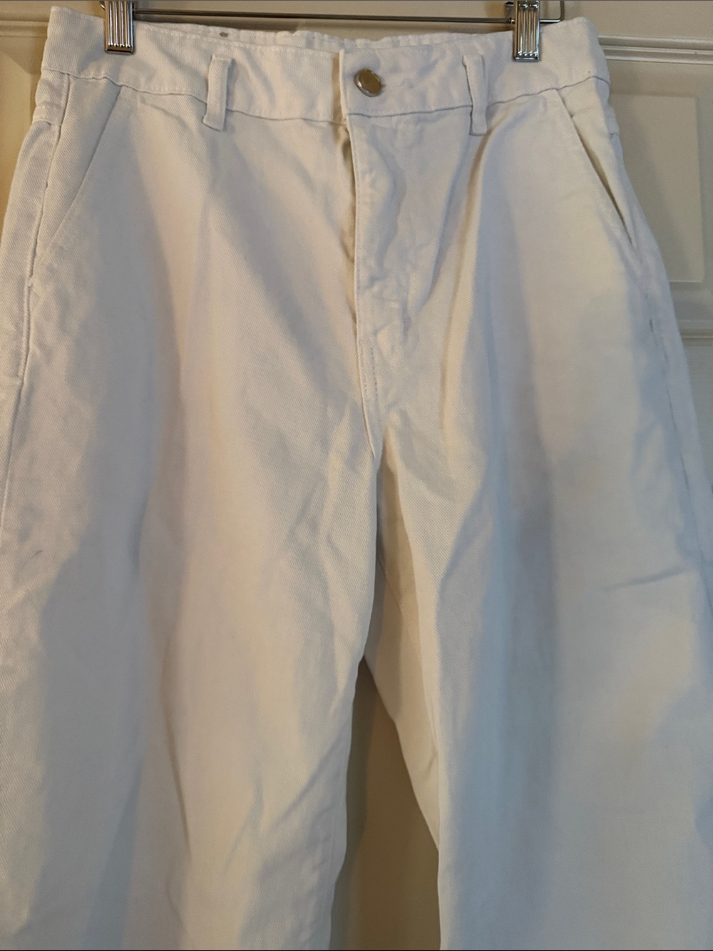 Zara White Cropped Wide-Leg Pants - Picture 2 of 6